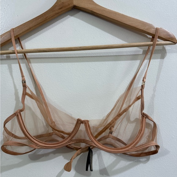 Honey Birdette Other - Honey Birdette Sheer Mesh Underwire Bra in Nude Peach